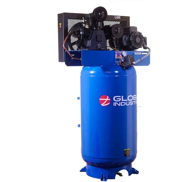 Two Stage Piston Air Compressor, 5 HP, 80 Gal., 1 Phase, 230V